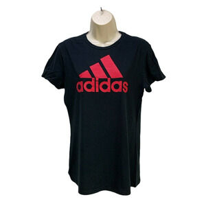 Adidas Womens T Shirt Size Large Black Go-To Tee Sports Short Sleeve Pullover